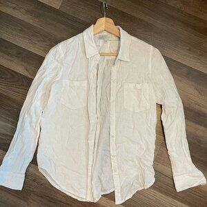 Lucky Brand white linen button down shirt